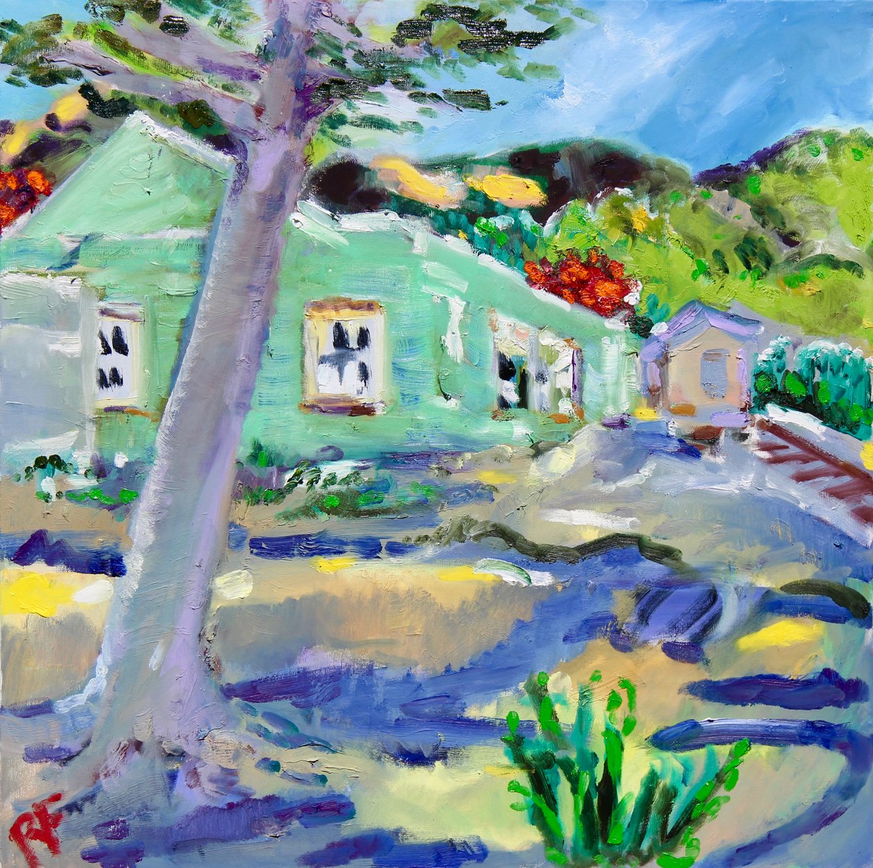 The Abandoned Depot, Rutherford, Napa, 2022 (olje på lerret) av Richard H. Fox
