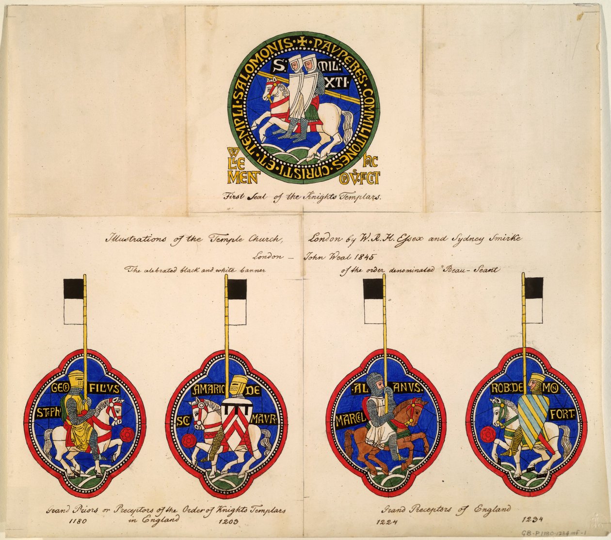 Tempelriddernes segl av 1180, 1203, 1224, 1234, 1845 av Richard Hamilton Essex