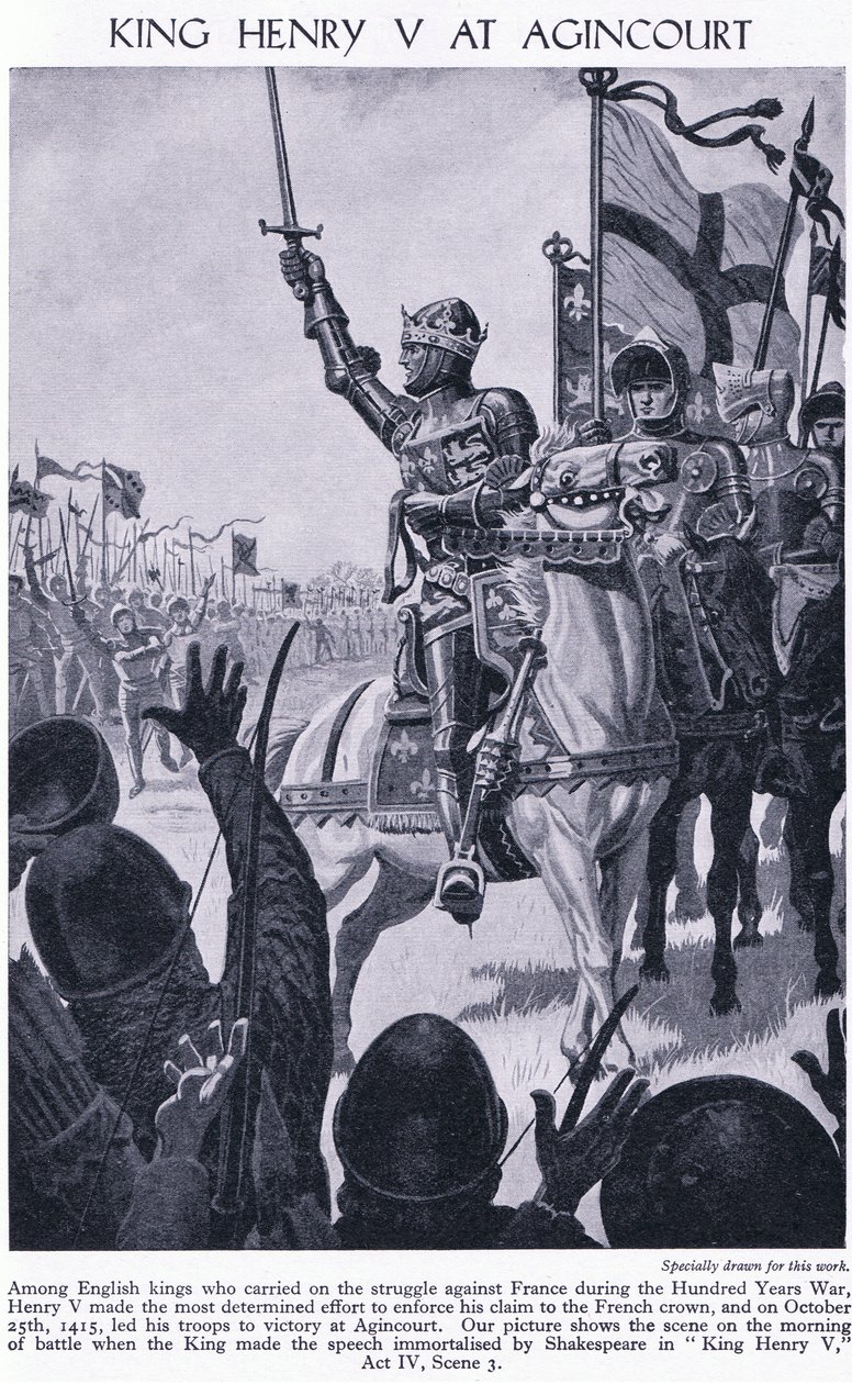 Kong Henrik ved Agincourt 1415 e.Kr., ca. 1950 av Richard Henry Brock