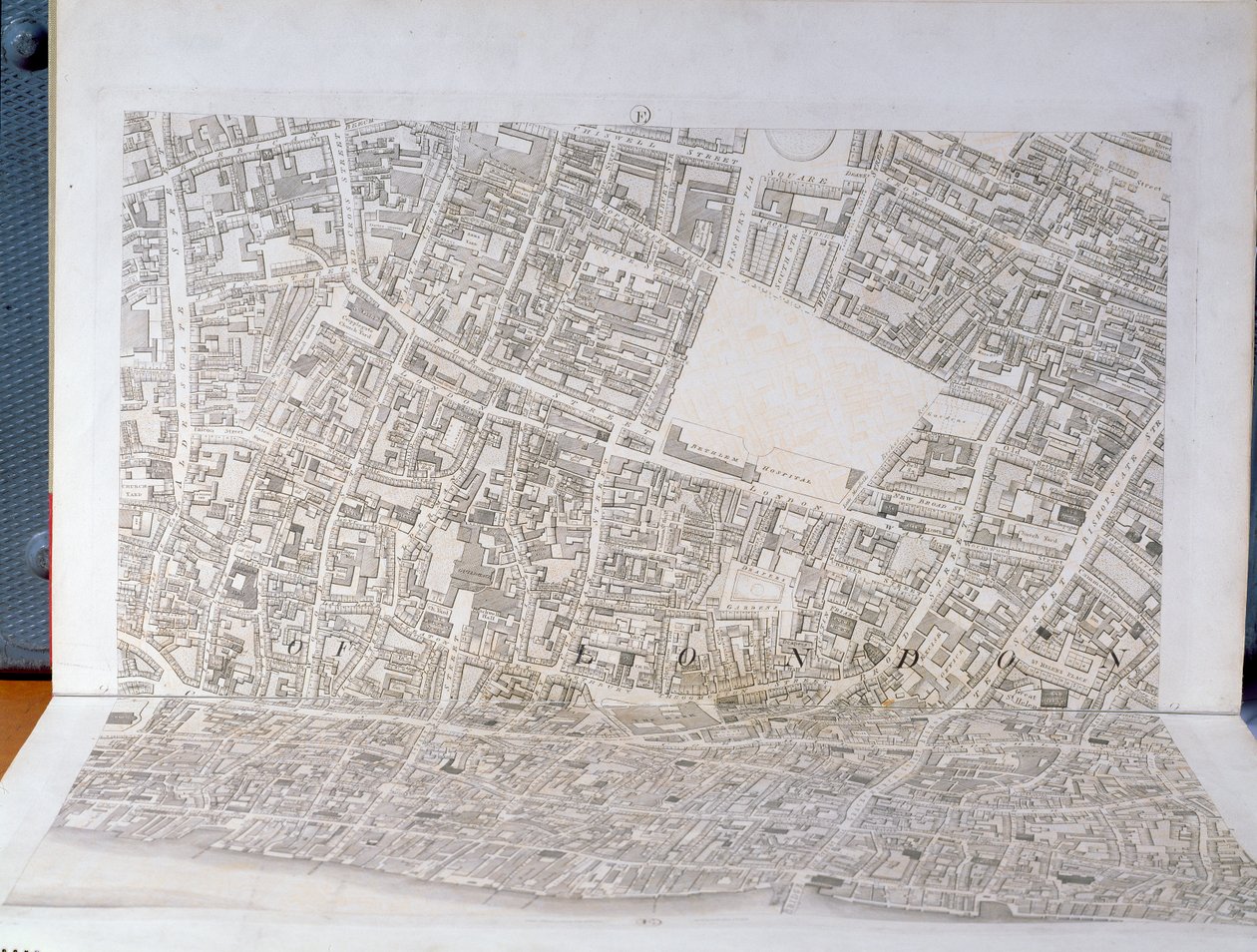 Plan of the City of London, publisert 1813 (se 247354-247356) av Richard Horwood