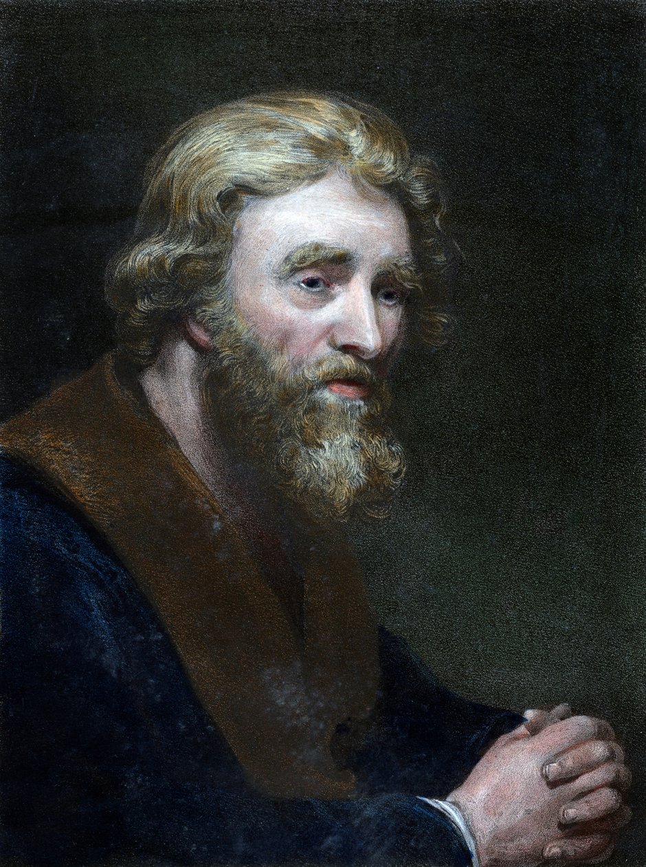 Portrett av en skjeggete mann, 1800-tallet. av Richard James Lane