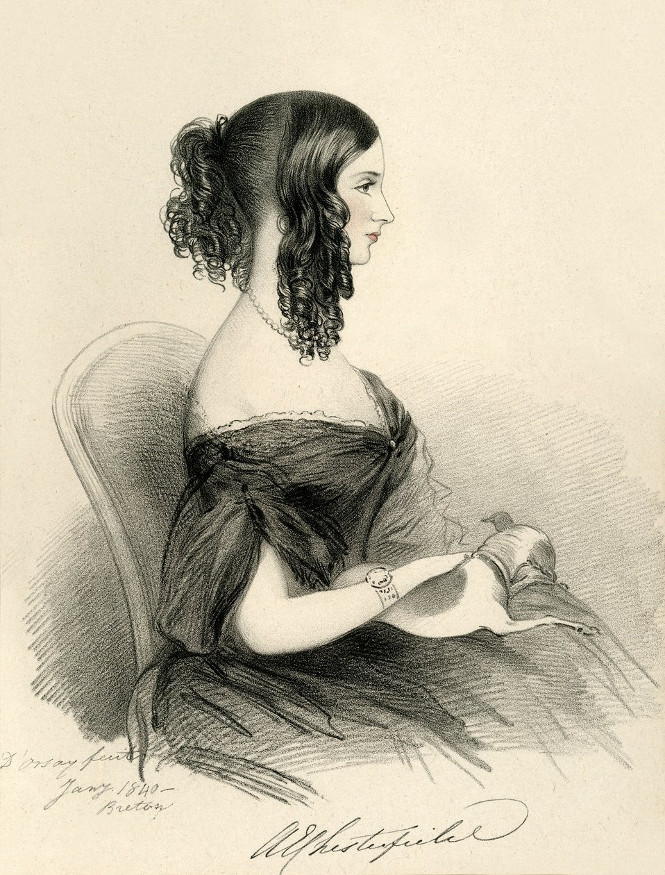 Grevinnen av Chesterfield, 1833. av Richard James Lane