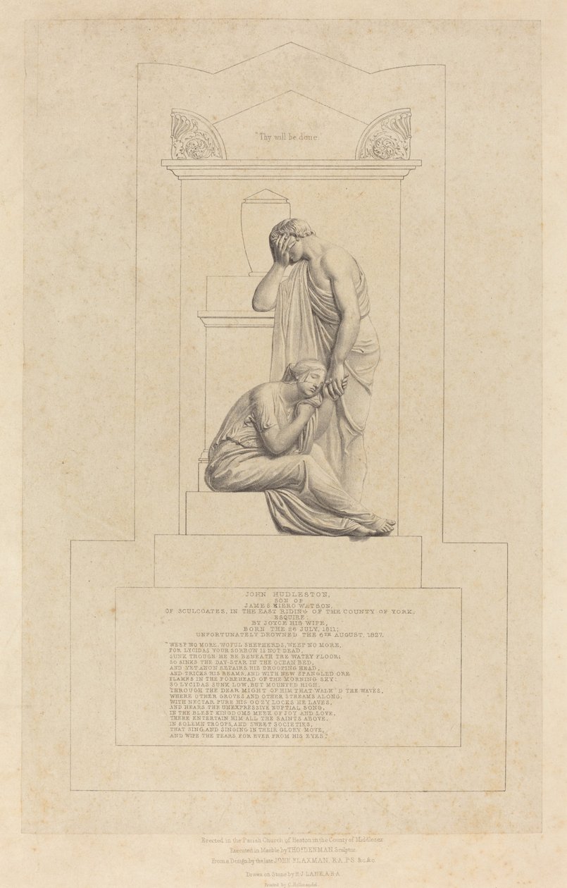 Monument til John Hudleston av Richard James Lane after John Flaxman