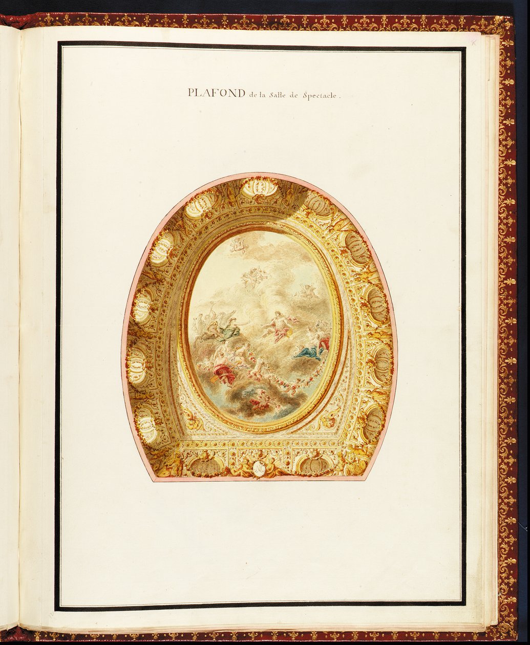Tak i auditoriet, fra Samling av planer for Petit Trianon av Richard Mique (1728-94) av Richard Mique