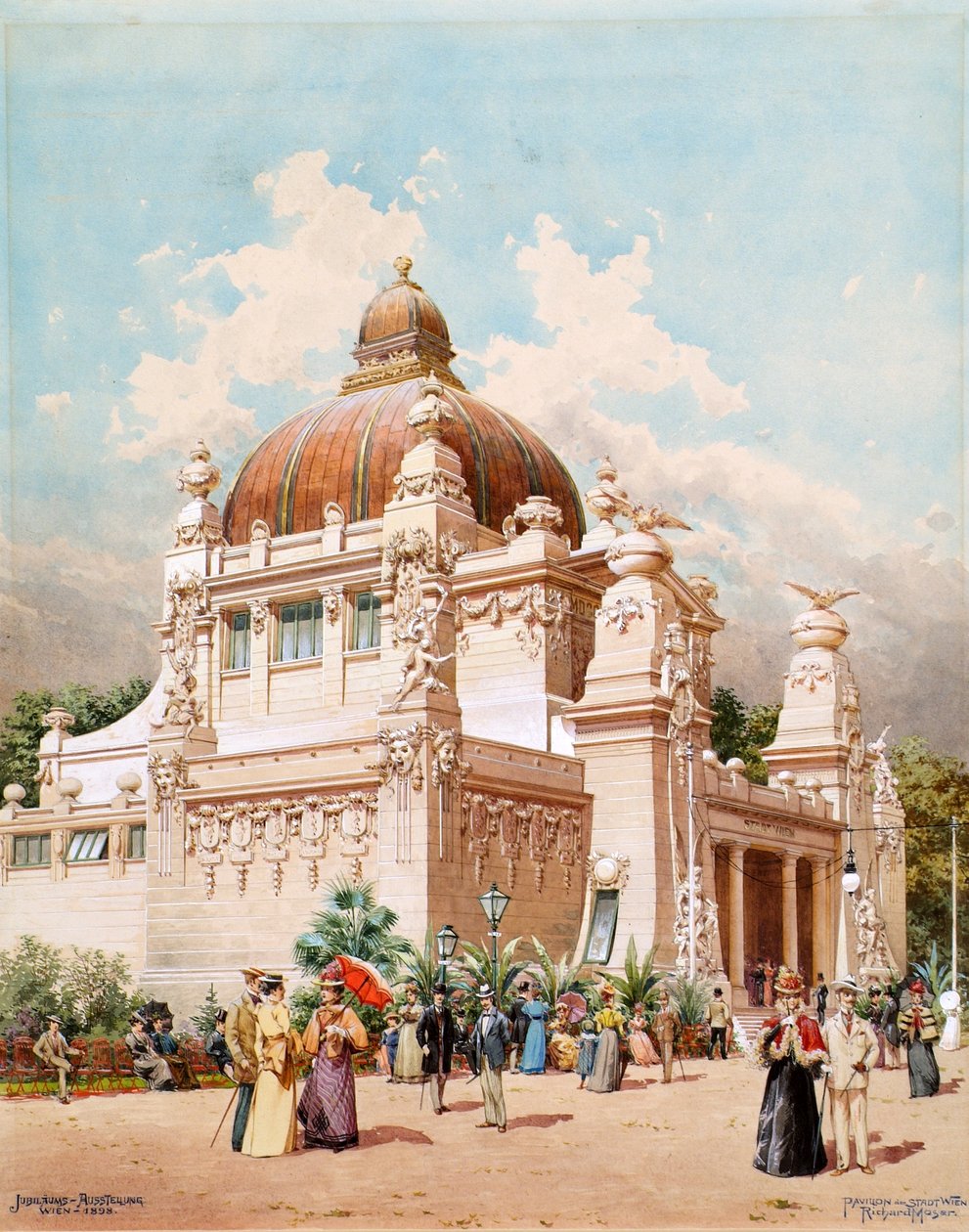 Jubileumsutstillingen i Wien 1898: Paviljongen i Wien by av Richard Moser
