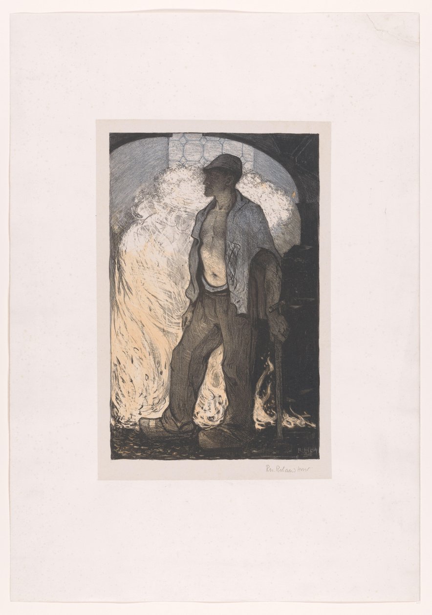 Arbeider ved en brann av Richard Nicolaüs Roland Holst (signed by artist)