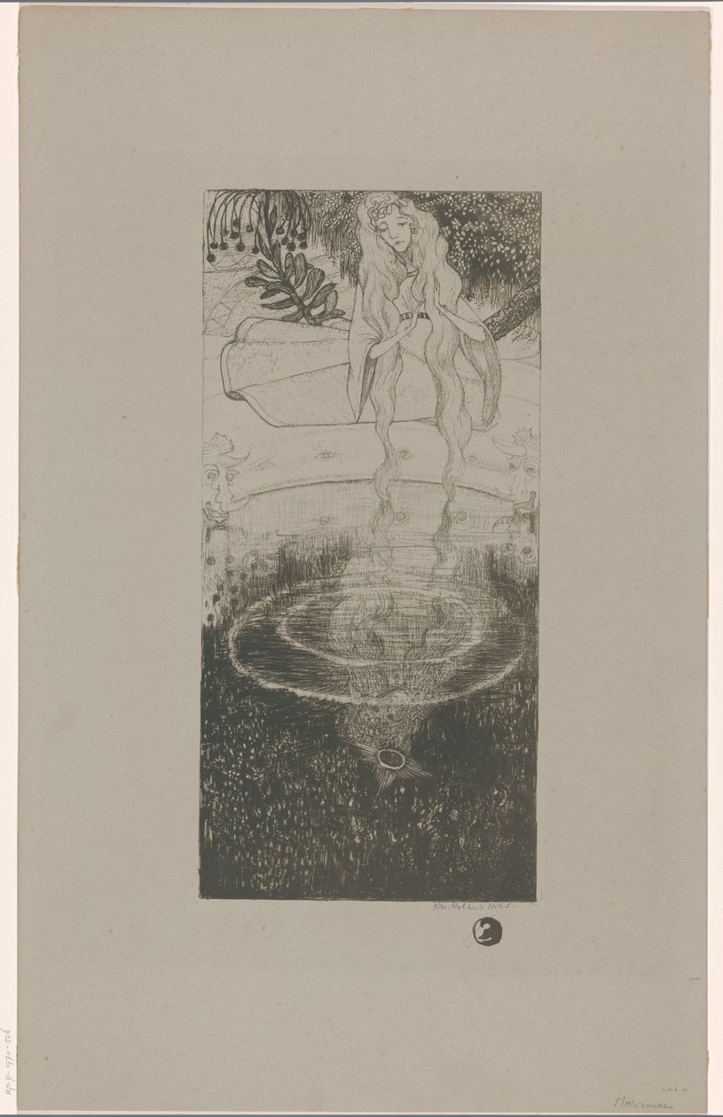 Mélisande ser på ringen hennes som har falt i vannet av Richard Nicolaüs Roland Holst (signed by artist)