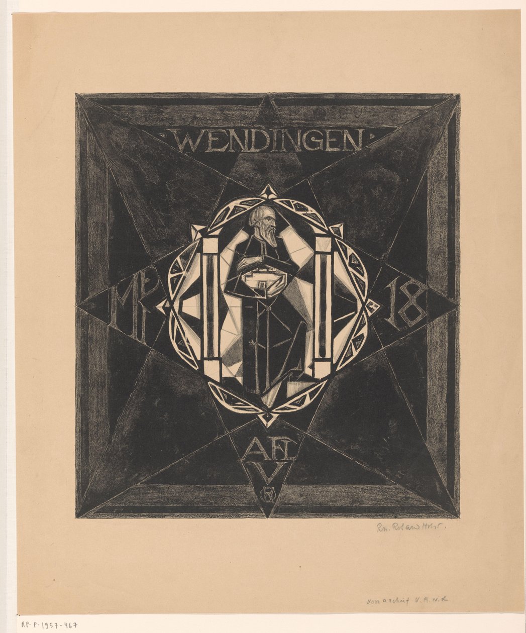 Omslagsdesign for: Wendingen, 1918 av Richard Nicolaüs Roland Holst (signed by artist)