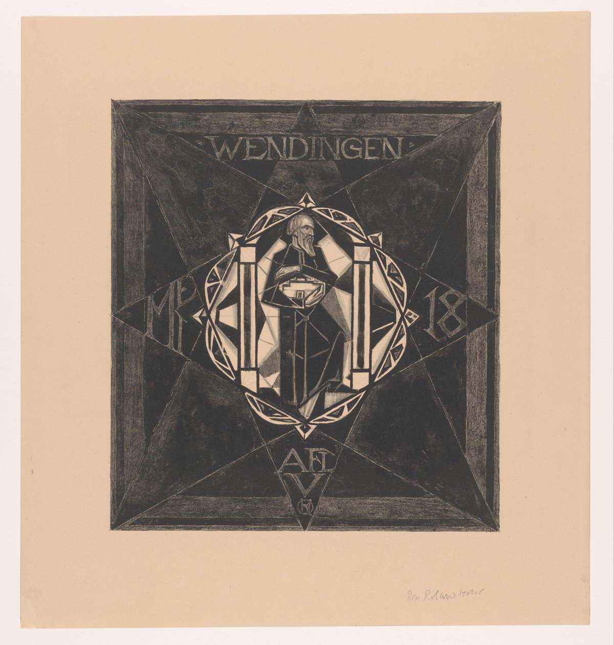 Omslagsdesign for: Wendingen, 1918 av Richard Nicolaüs Roland Holst (signed by artist)