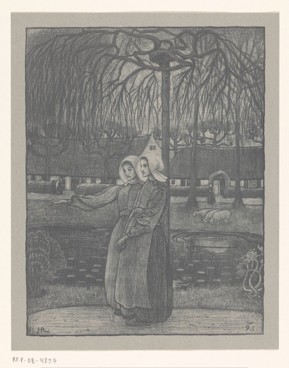 Husjenter ved en dam av Richard Nicolaüs Roland Holst