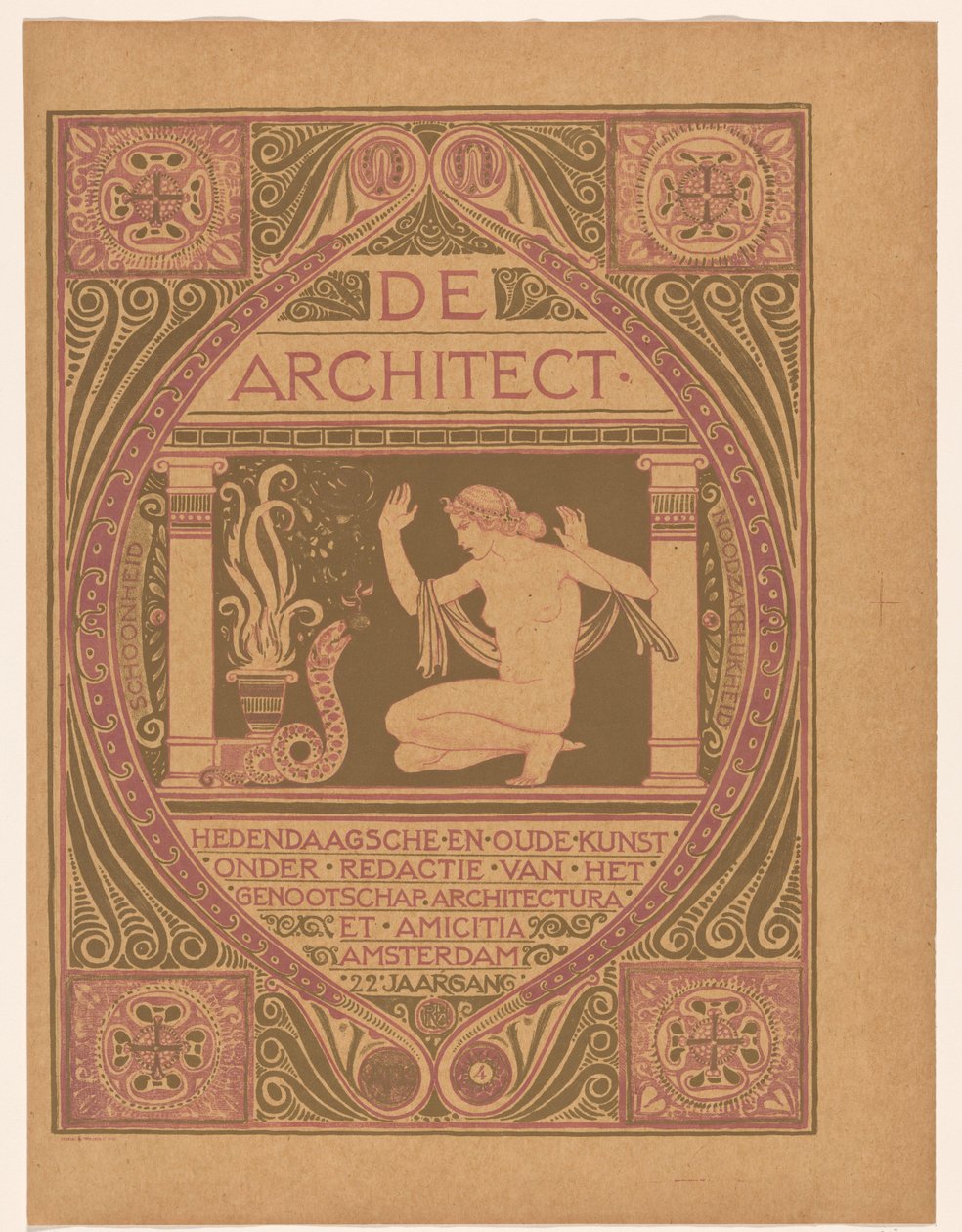 Omslagsdesign for: De Architect, 1911 av Richard Nicolaüs Roland Holst