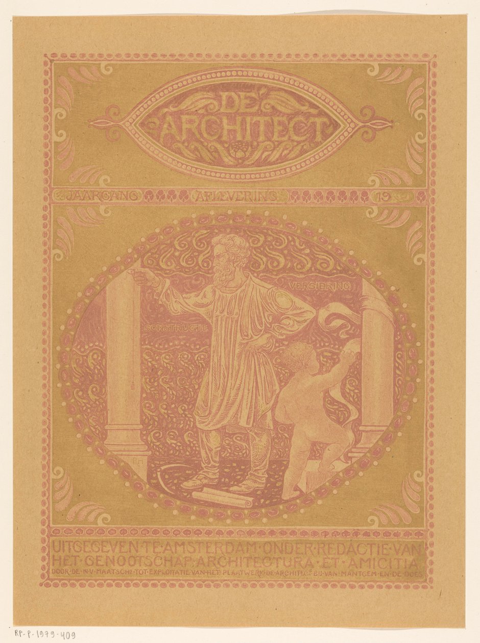 Omslagsdesign for: De Architect, 1911 av Richard Nicolaüs Roland Holst
