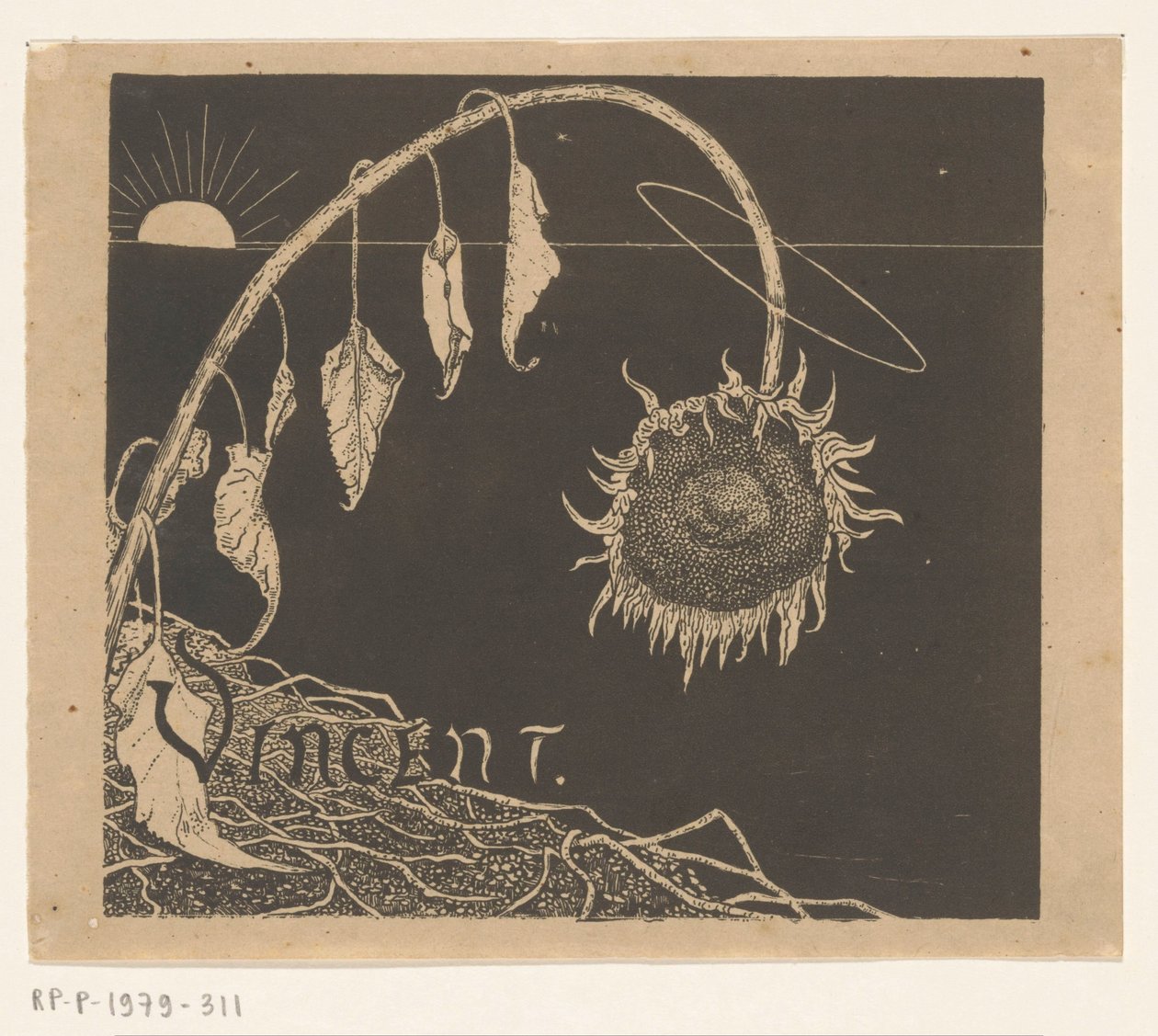 Omslagsdesign for: Richard Roland Holst, Utstilling av Vincent Van Goghs arv, 1892 av Richard Nicolaüs Roland Holst