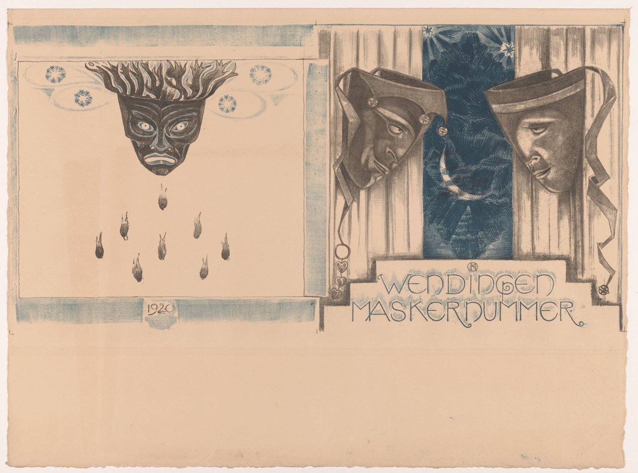 Omslagsdesign for: Twists, Mask Number, 1920 av Richard Nicolaüs Roland Holst