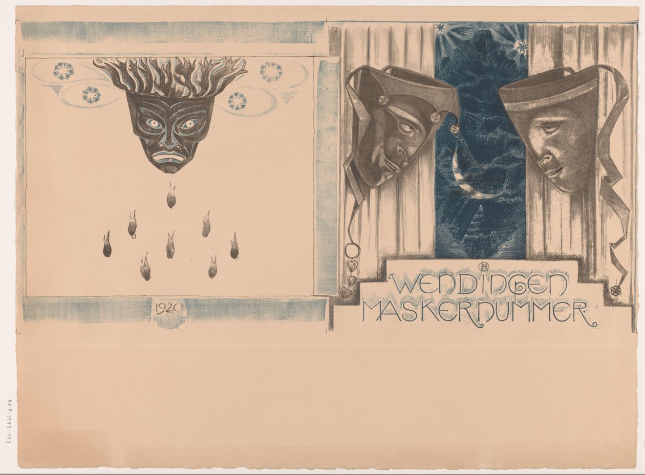 Omslagsdesign for: Twists, Mask Number, 1920 av Richard Nicolaüs Roland Holst