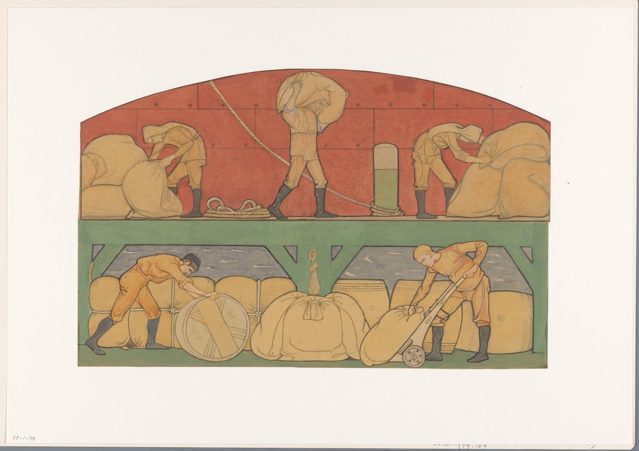 Design for maleri i Berlage-messen: De Handel av Richard Nicolaüs Roland Holst