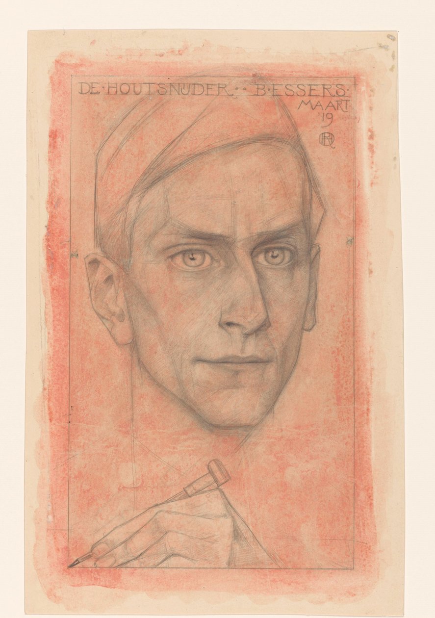 Portrett av treskjæreren B. Essers av Richard Nicolaüs Roland Holst
