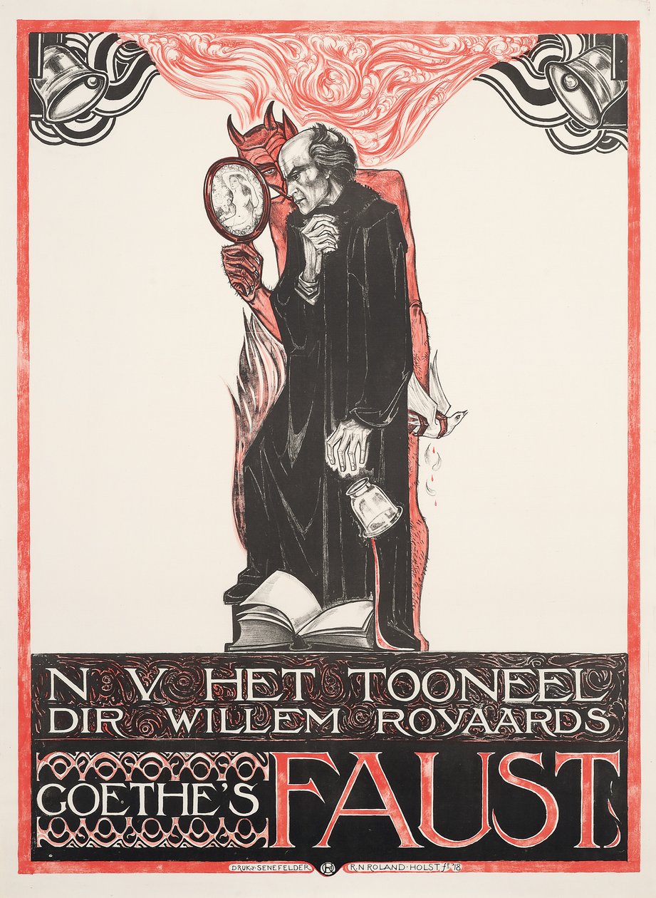 Plakat som reklamerer for Goethes "Faust" av Richard Nicolaus Holst Roland