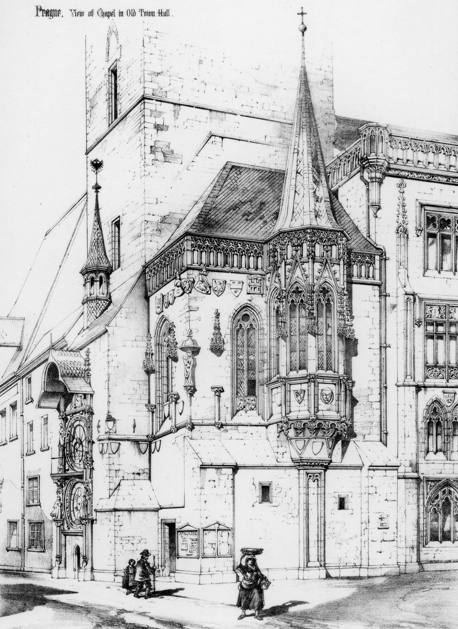 Kapellet i det gamle rådhuset, Praha, Tsjekkia, 1800-tallet. av Richard Norman Shaw