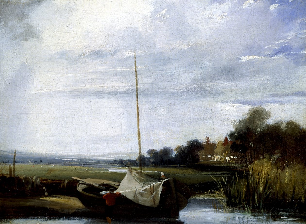 En elv i Normandie av Richard Parkes Bonington