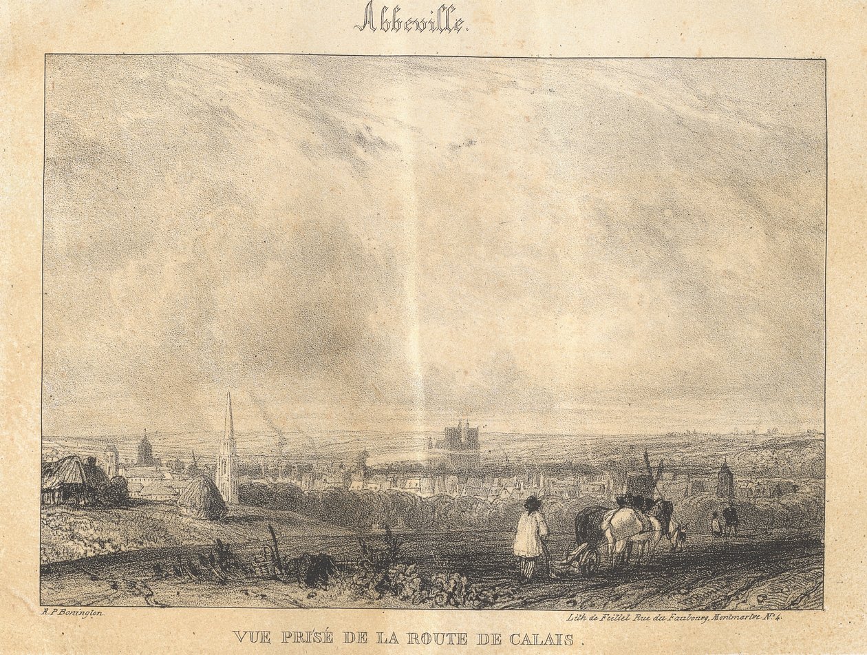 Abbeville - Utsikt tatt, fra veien til Calais av Richard Parkes Bonington
