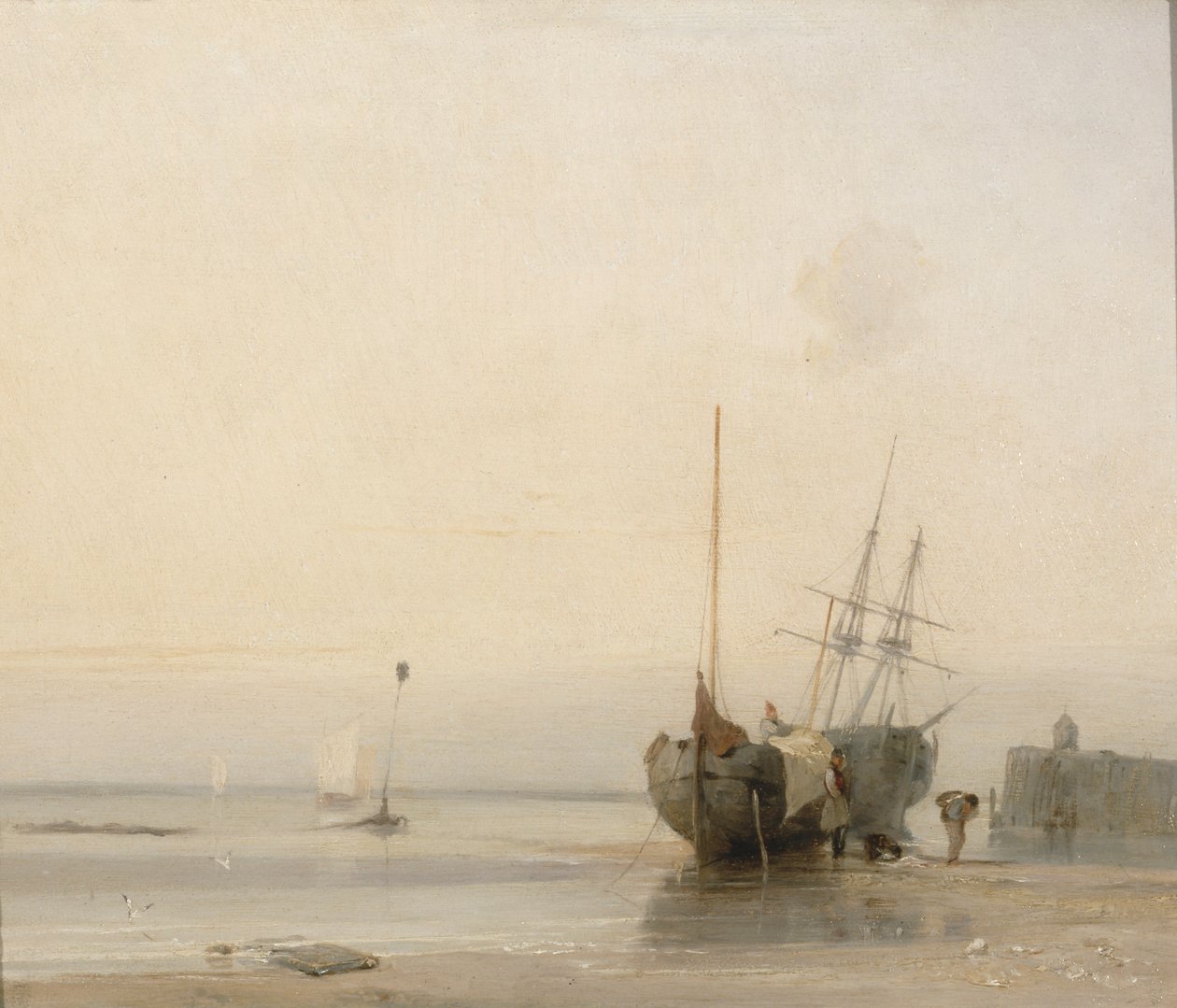 Calais Jetty, Frankrike av Richard Parkes Bonington