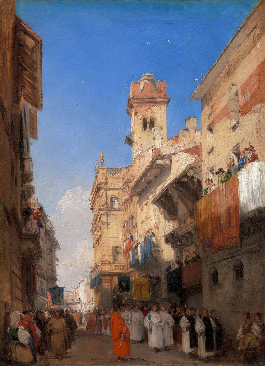 Corso Sant'Anastasia, Verona av Richard Parkes Bonington