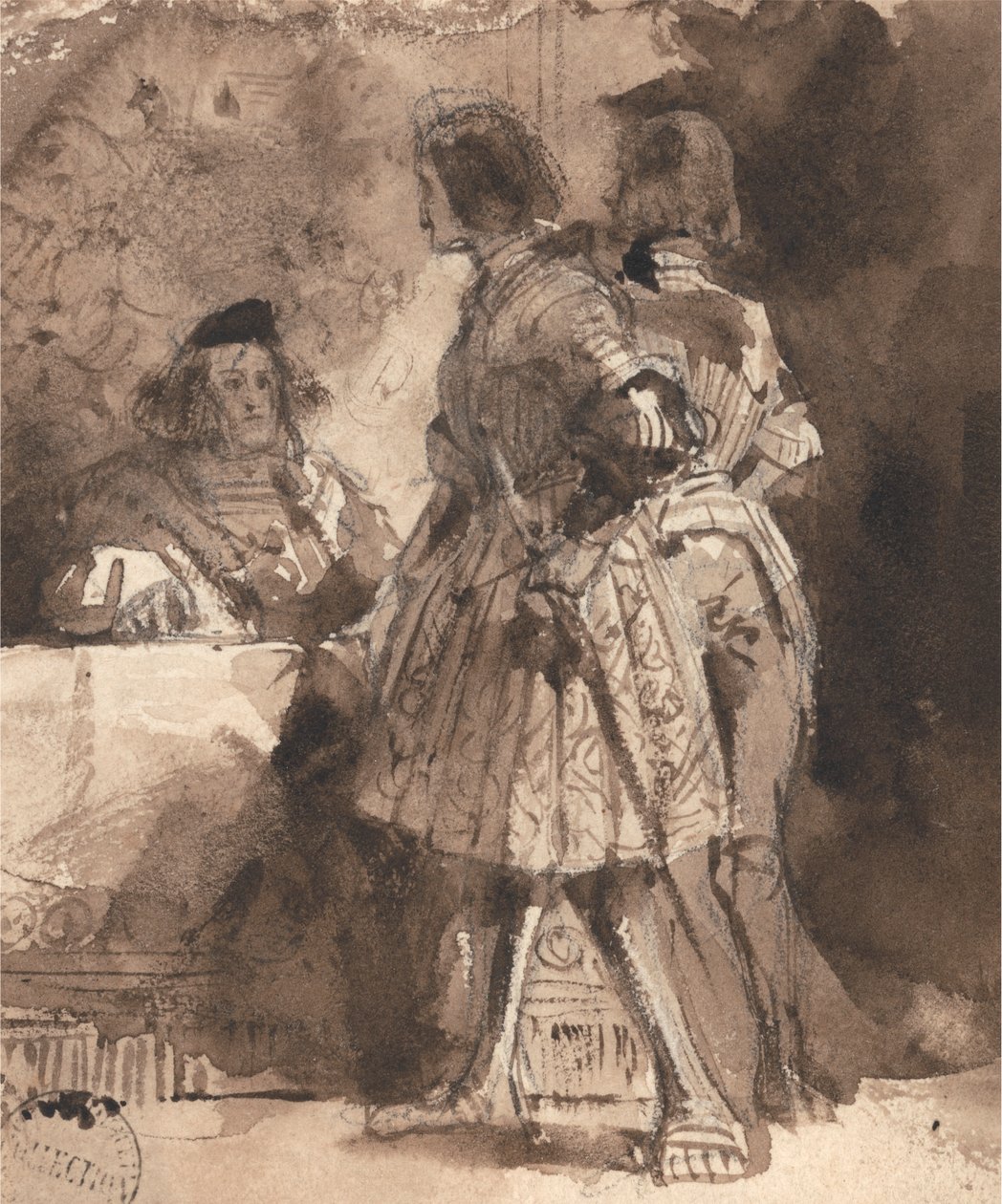 Goetz Von Berlichingen foran den keiserlige sorenskriveren av Richard Parkes Bonington