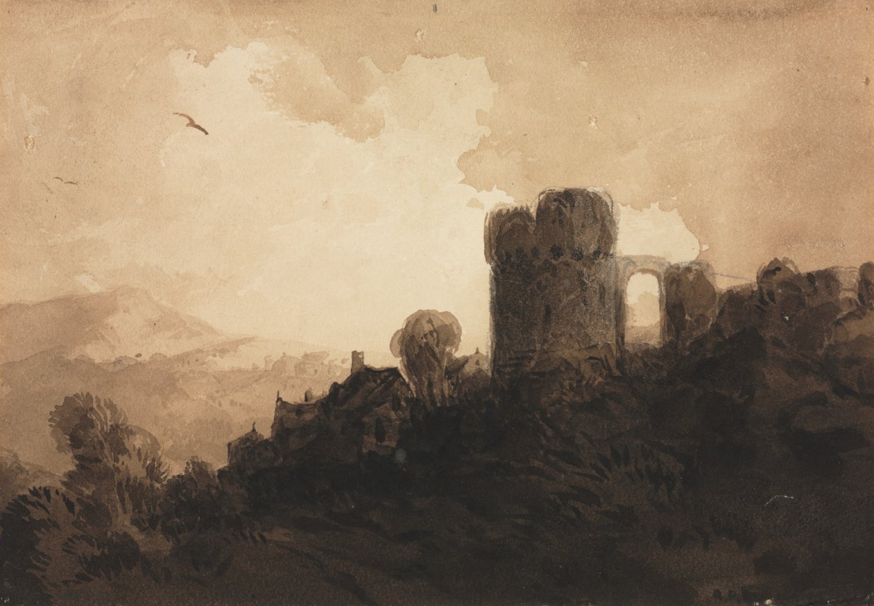 Landskap med slottsruin av Richard Parkes Bonington