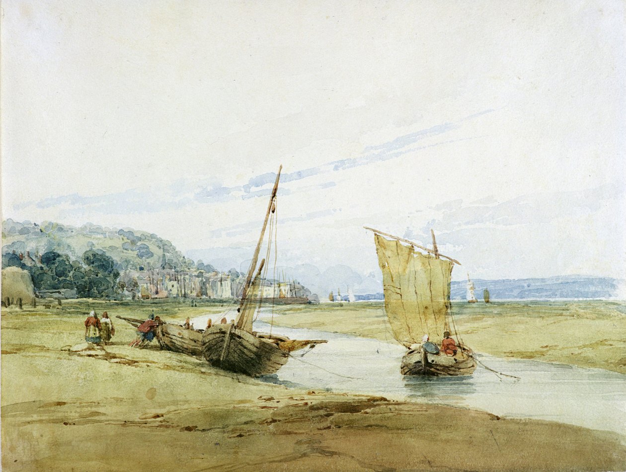 Nær Honfleur, ca. 1822 (wc over grafitt på papir) av Richard Parkes Bonington