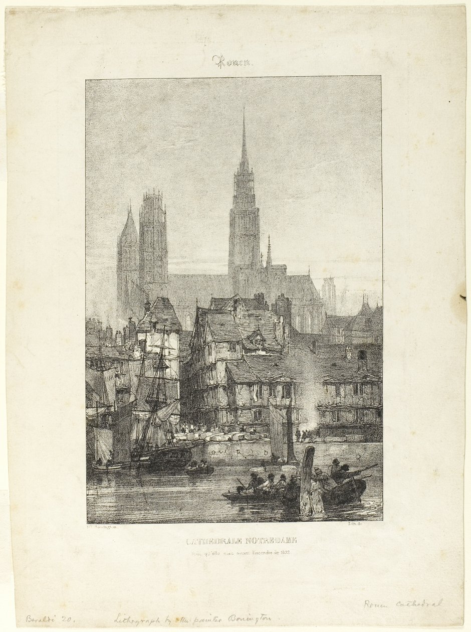 Notre Dame-katedralen i Rouen av Richard Parkes Bonington