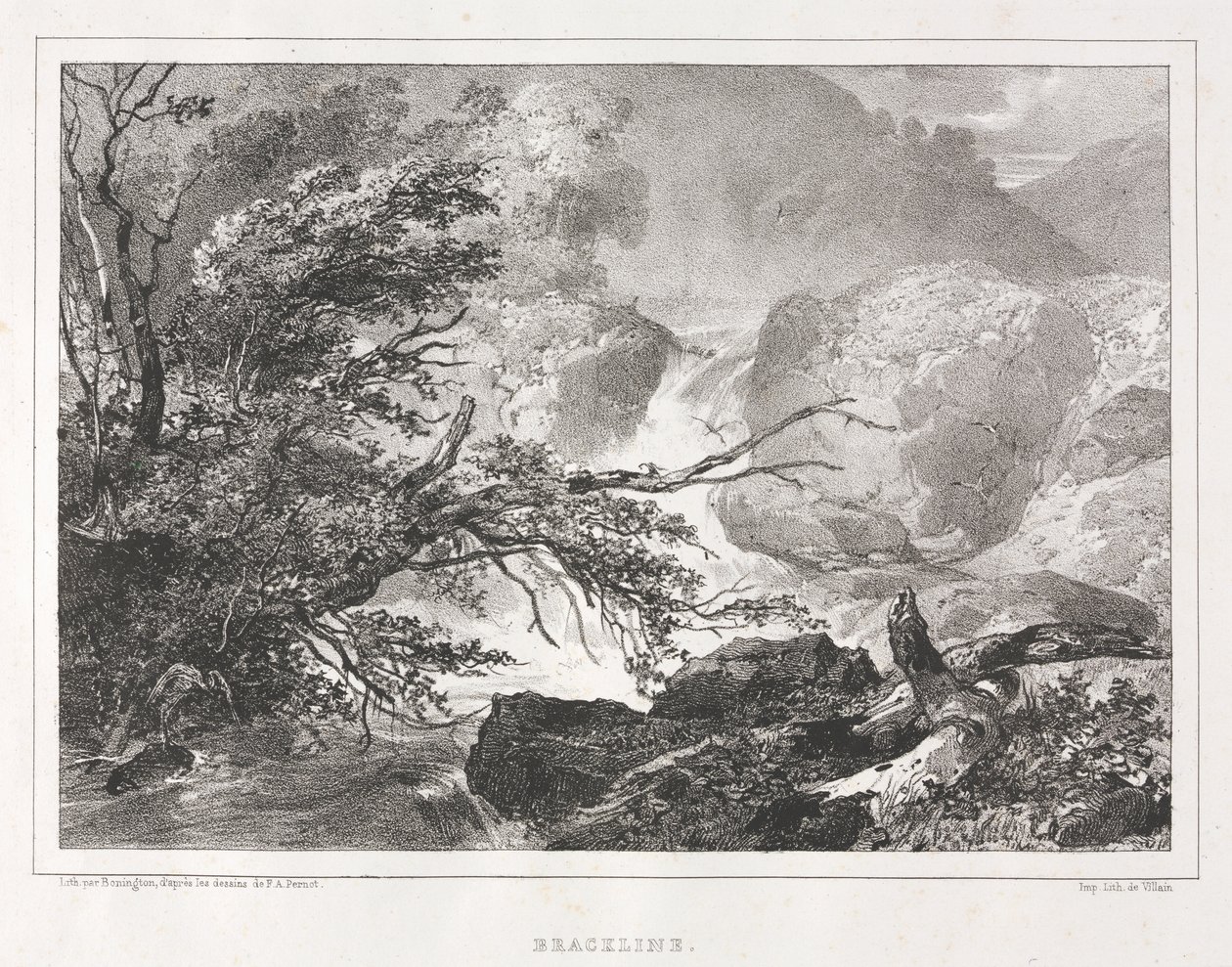 Pittoresk utsikt over Skottland: Brackline av Richard Parkes Bonington