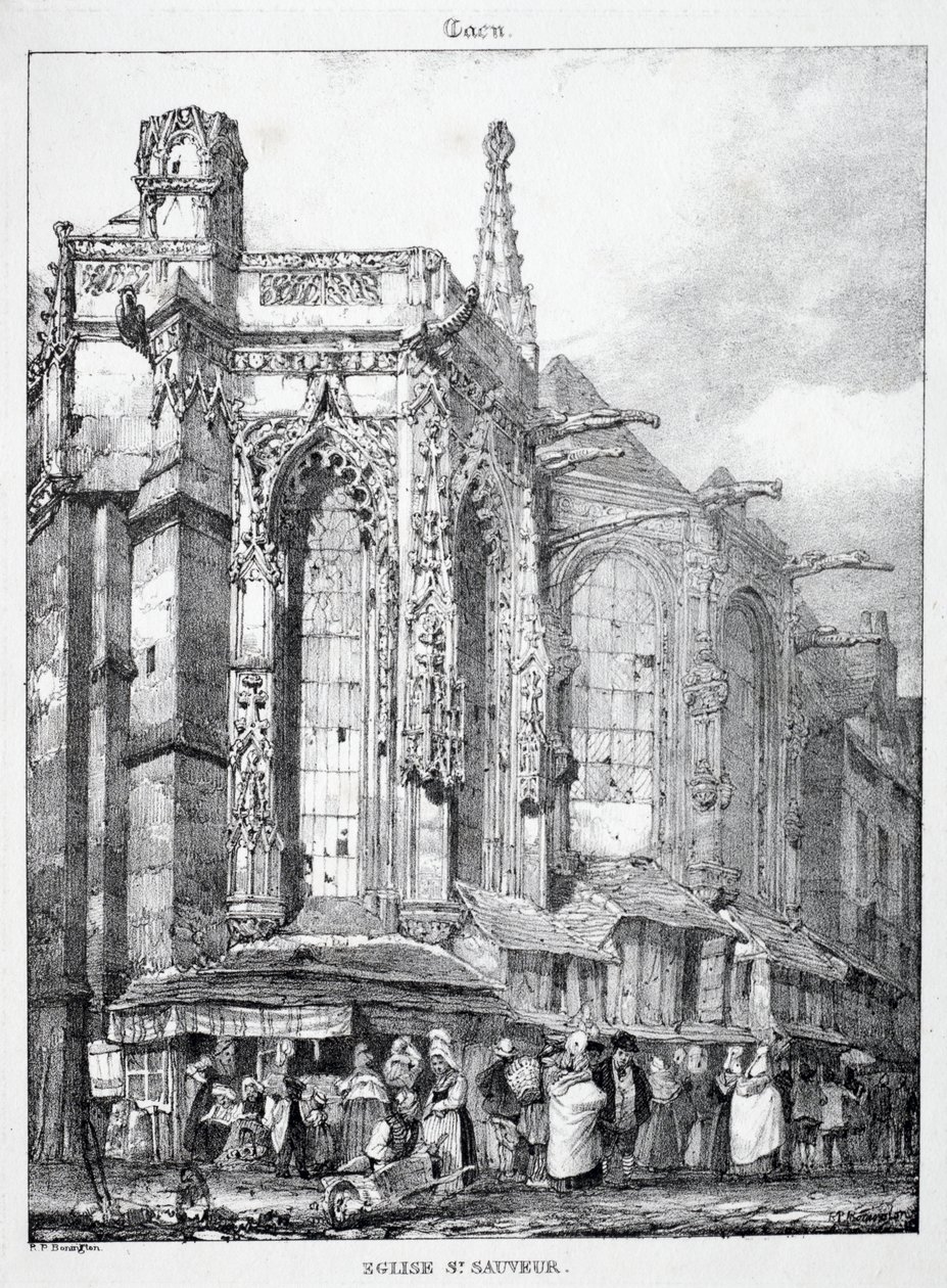 Rester og fragmenter av arkitektur fra middelalderen: St. Sauveur kirke, Caën av Richard Parkes Bonington