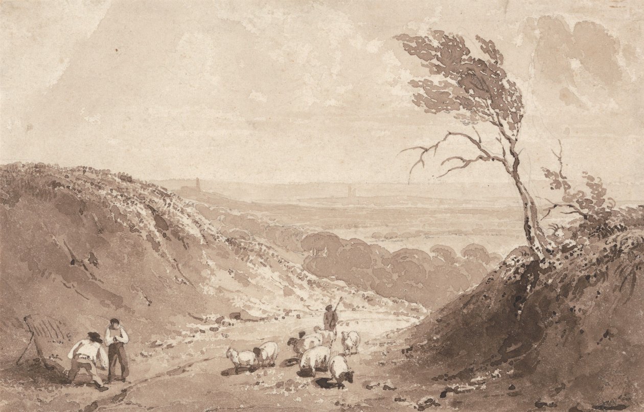 Veiarbeidere nær Lillebonne av Richard Parkes Bonington