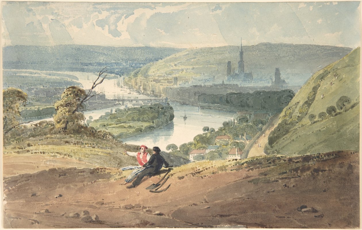 Rouen, utsikt fra Bon-Secours av Richard Parkes Bonington