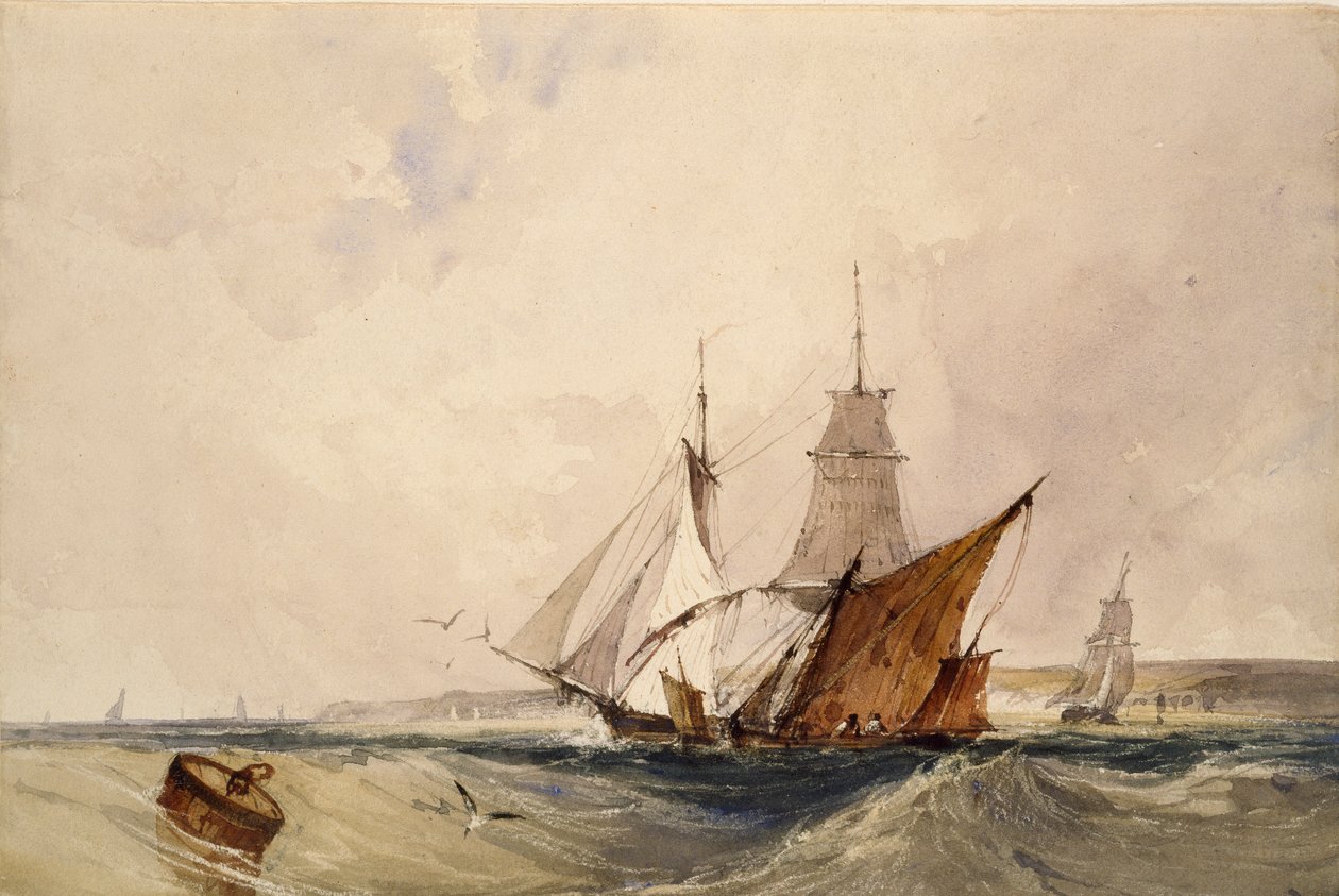 Frakt utenfor Kent-kysten, c1820-tallet av Richard Parkes Bonington