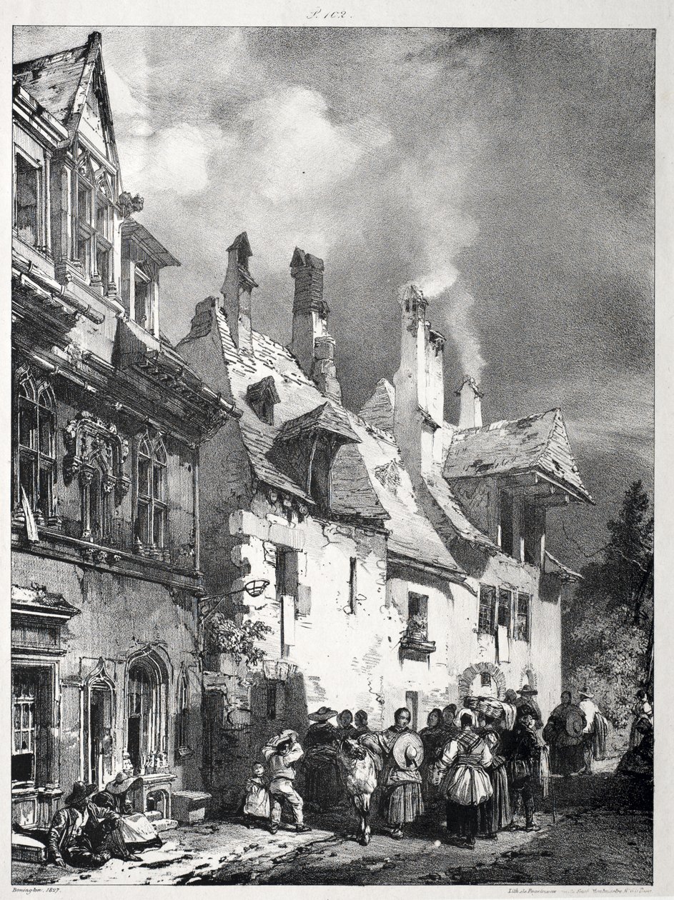 Gate i utkanten av Besançon, Frankrike av Richard Parkes Bonington
