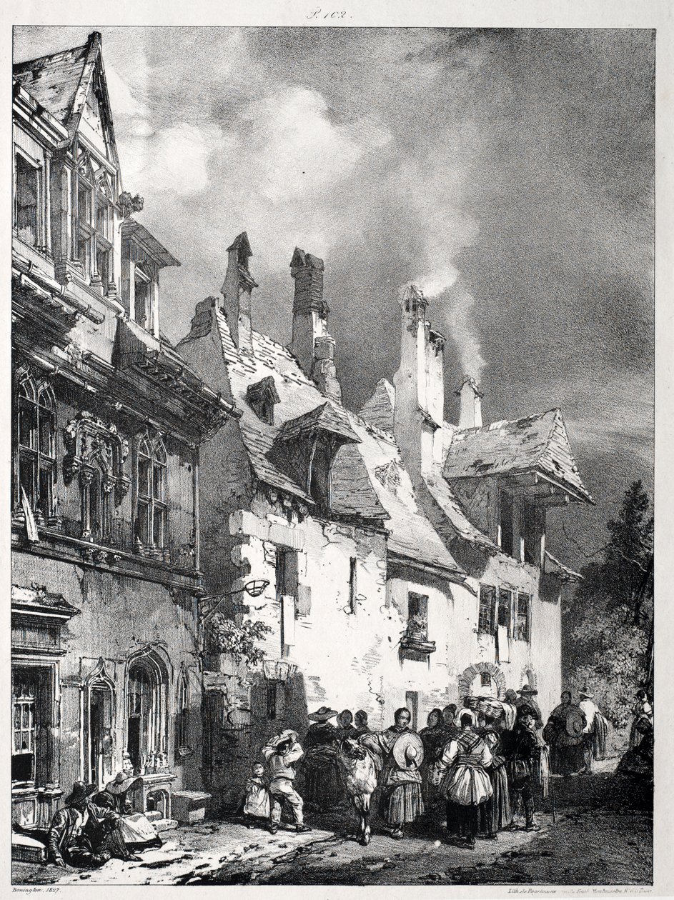Gate i utkanten av Besançon, Frankrike av Richard Parkes Bonington
