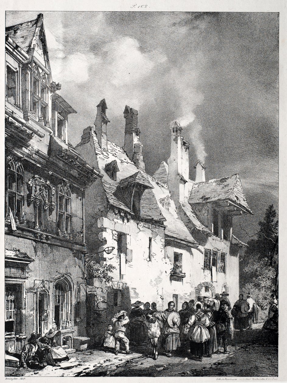 Gate i utkanten av Besançon, Frankrike, 1827. av Richard Parkes Bonington