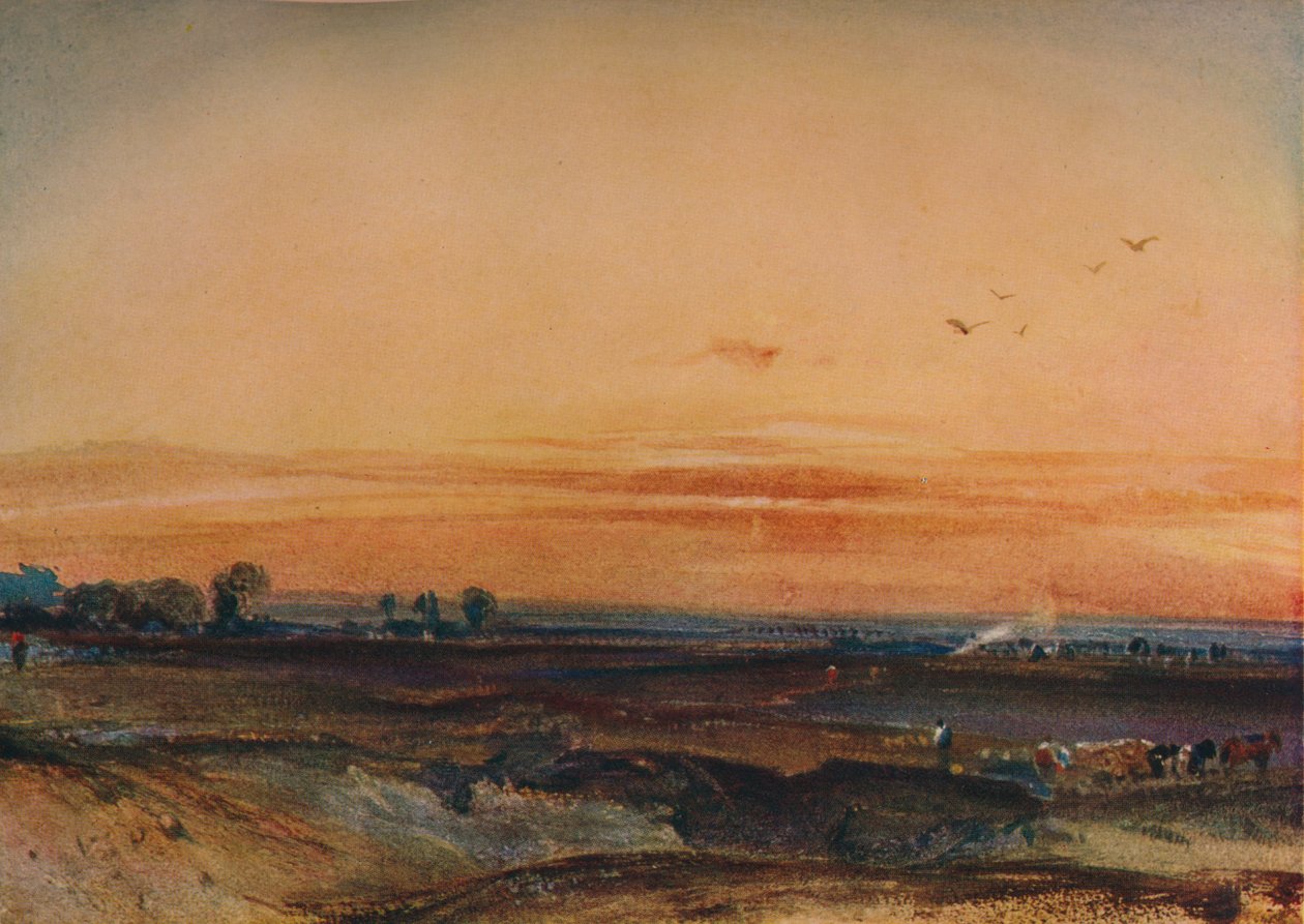 Solnedgang, 1826 av Richard Parkes Bonington