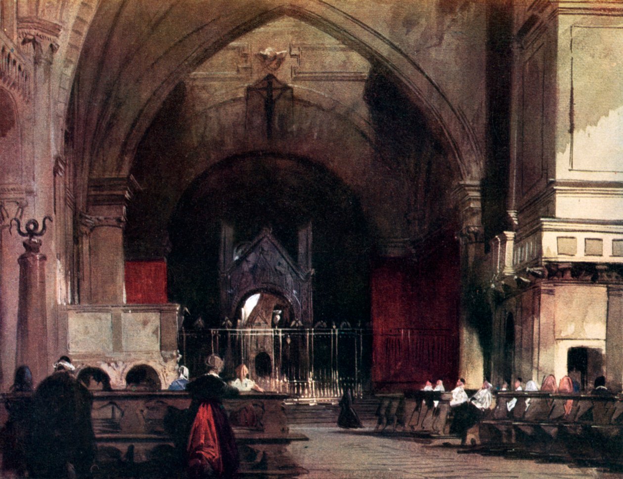 St Ambrogio-kirken, Milano, tidlig på 1800-tallet, 1929 av Richard Parkes Bonington