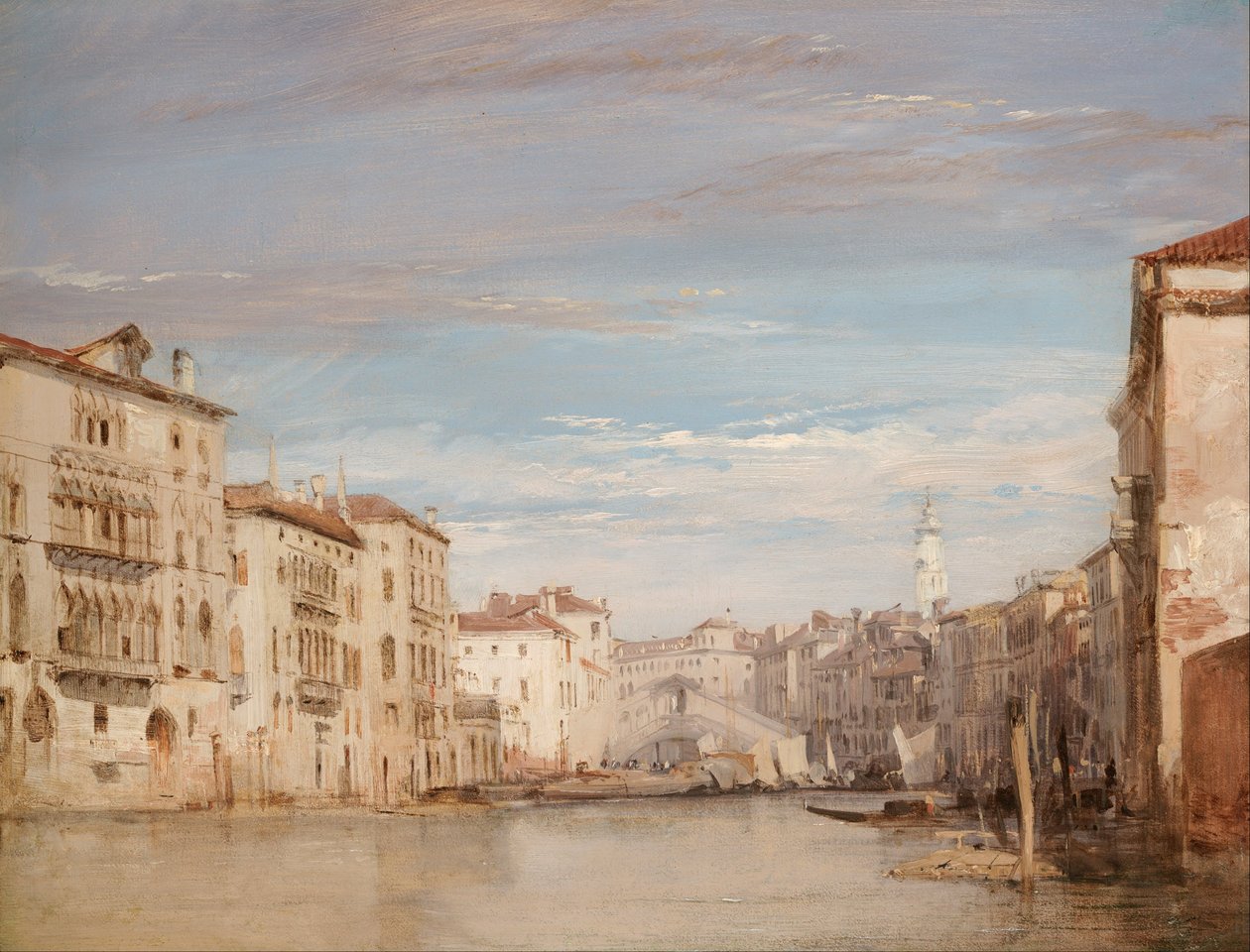 Canal Grande, Venezia, ser mot Rialto av Richard Parkes Bonington