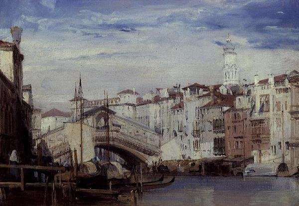 Rialtobroen, Venezia av Richard Parkes Bonington