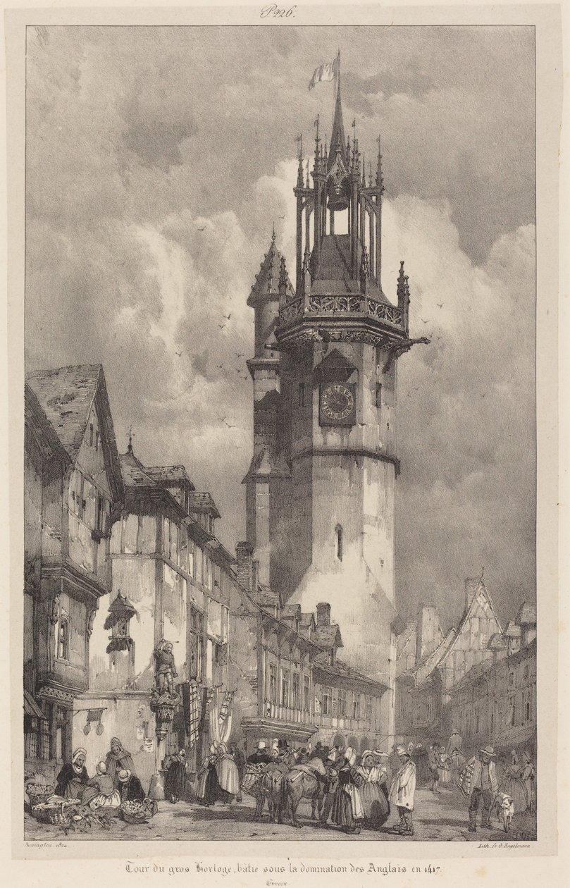 Gros-Horloge-tårnet, Évreux av Richard Parkes Bonington