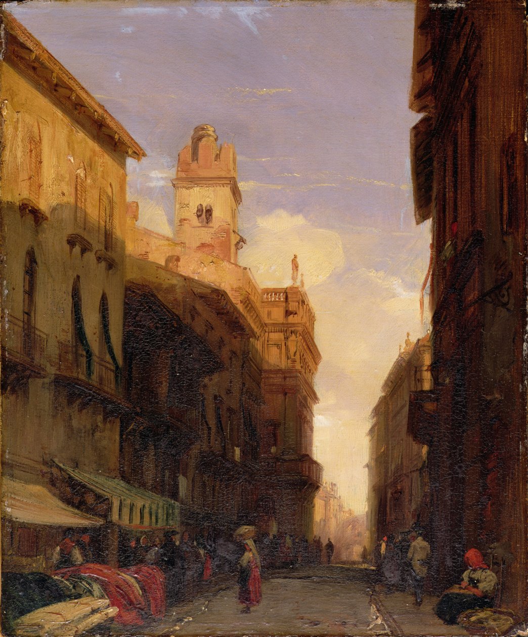 Utsikt over Prince Maffeis palass, Verona, ca. 1826-27 av Richard Parkes Bonington