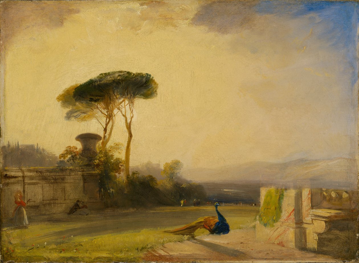 Utsikt på eiendommen til en villa nær Firenze av Richard Parkes Bonington
