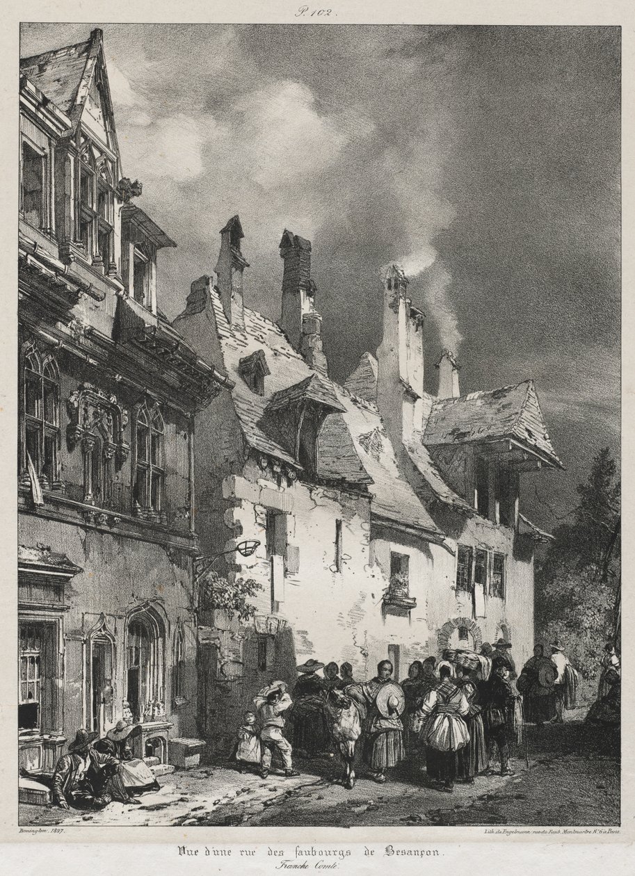 Pittoreske og romantiske reiser i det gamle Frankrike, Franche-Comté..., 1825. av Richard Parkes Bonington