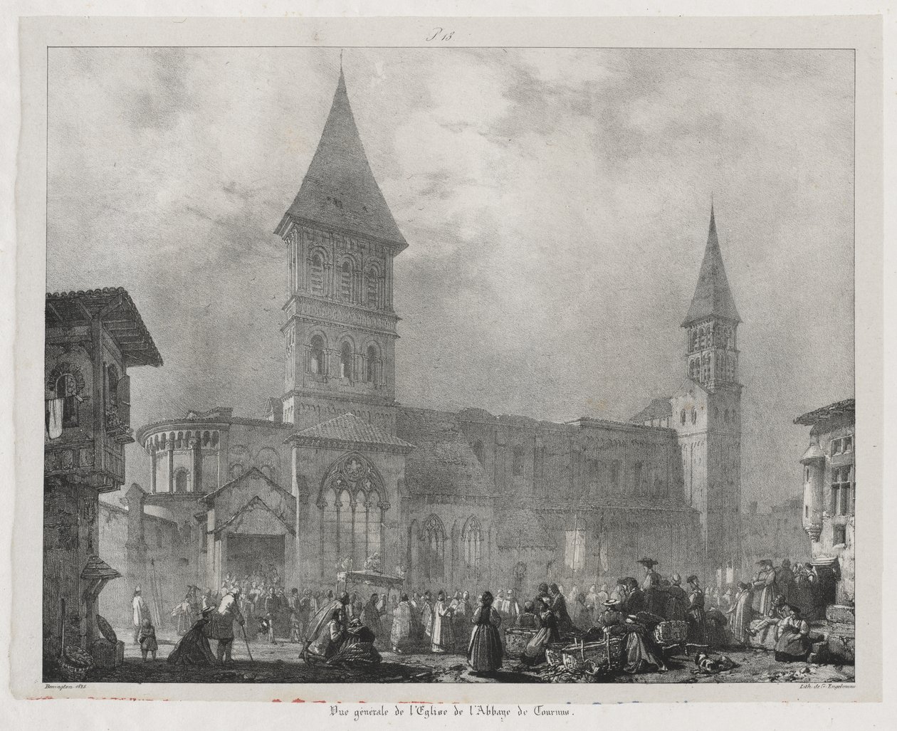 Pittoreske og romantiske reiser i det gamle Frankrike, Franche-Comté: Tournus Abbey Church av Richard Parkes Bonington