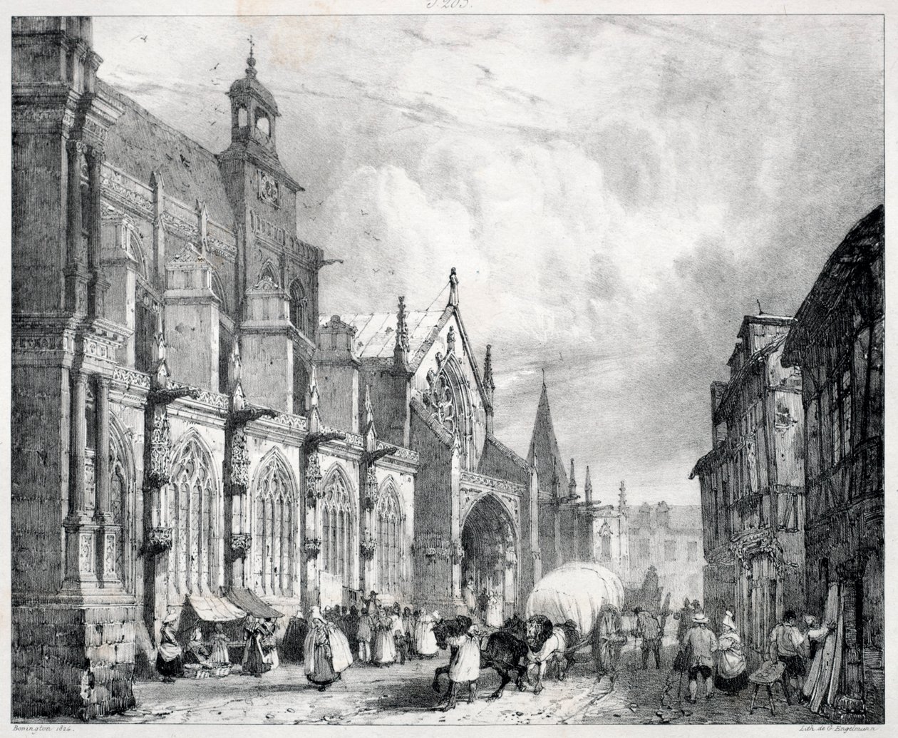 Pittoreske og romantiske reiser i det gamle Frankrike, Normandie..., 1824. av Richard Parkes Bonington
