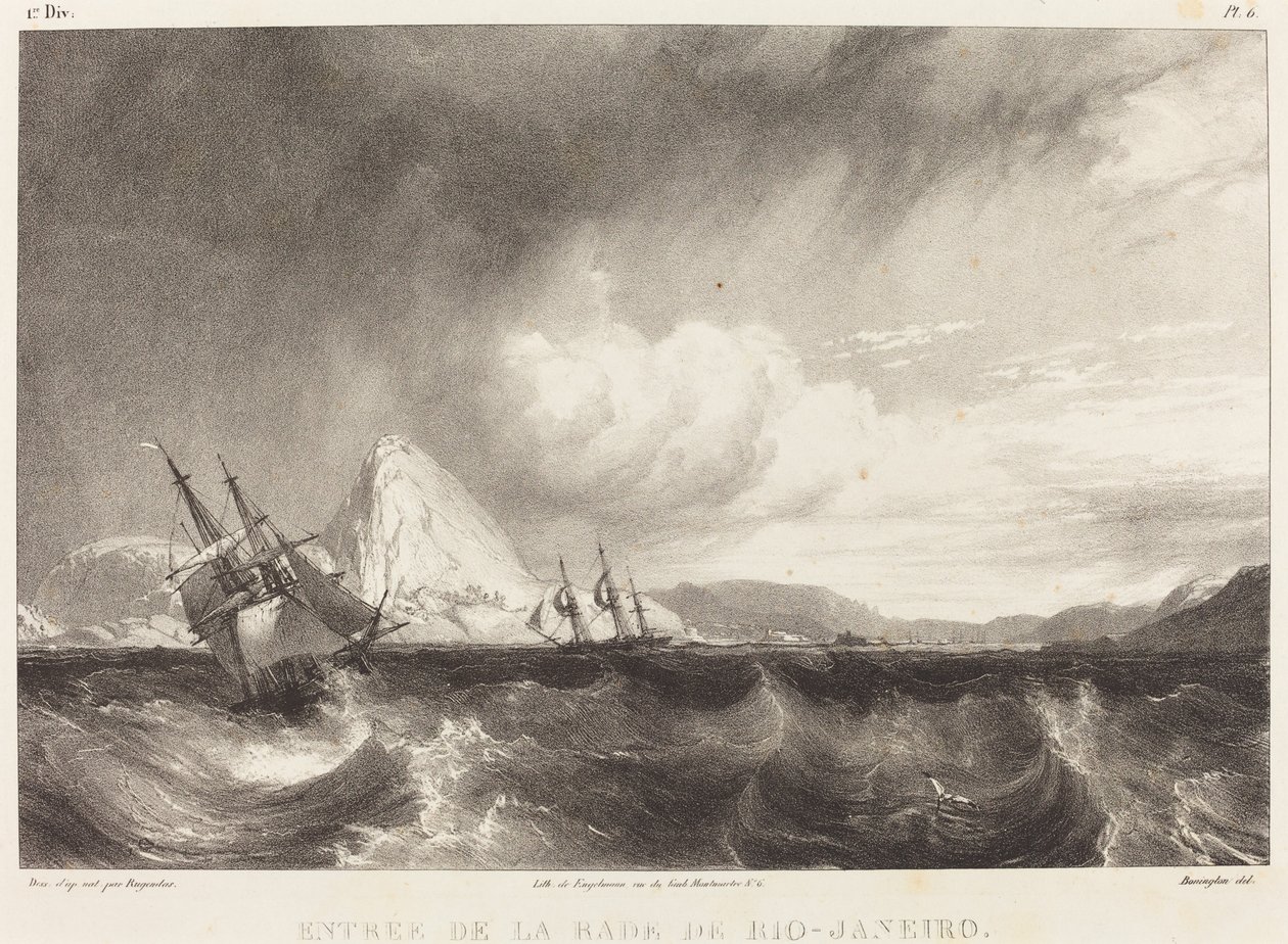 Entree de la rade de Rio-Janeiro av Richard Parkes Bonington after Moritz Rugendas